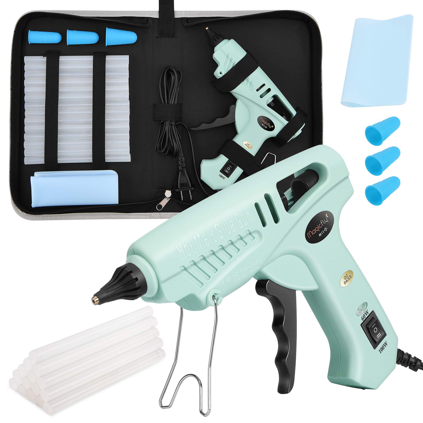 Hot Glue Gun Kit Full Size with 10 Glue Sticks Rechargeable Melt