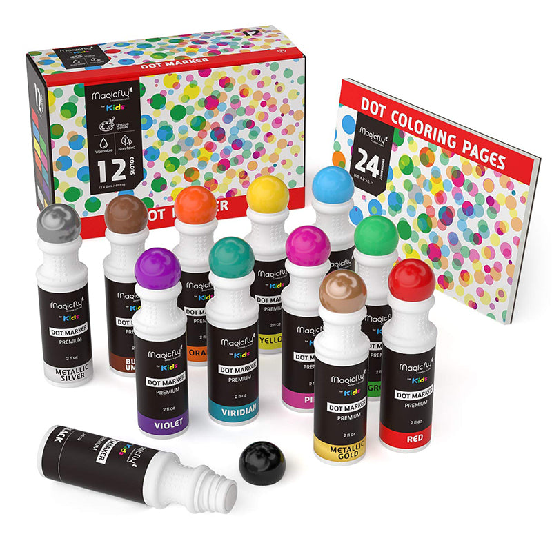  JoyCat Washable Dot Markers for Kids,8 Colors 2 fl.oz