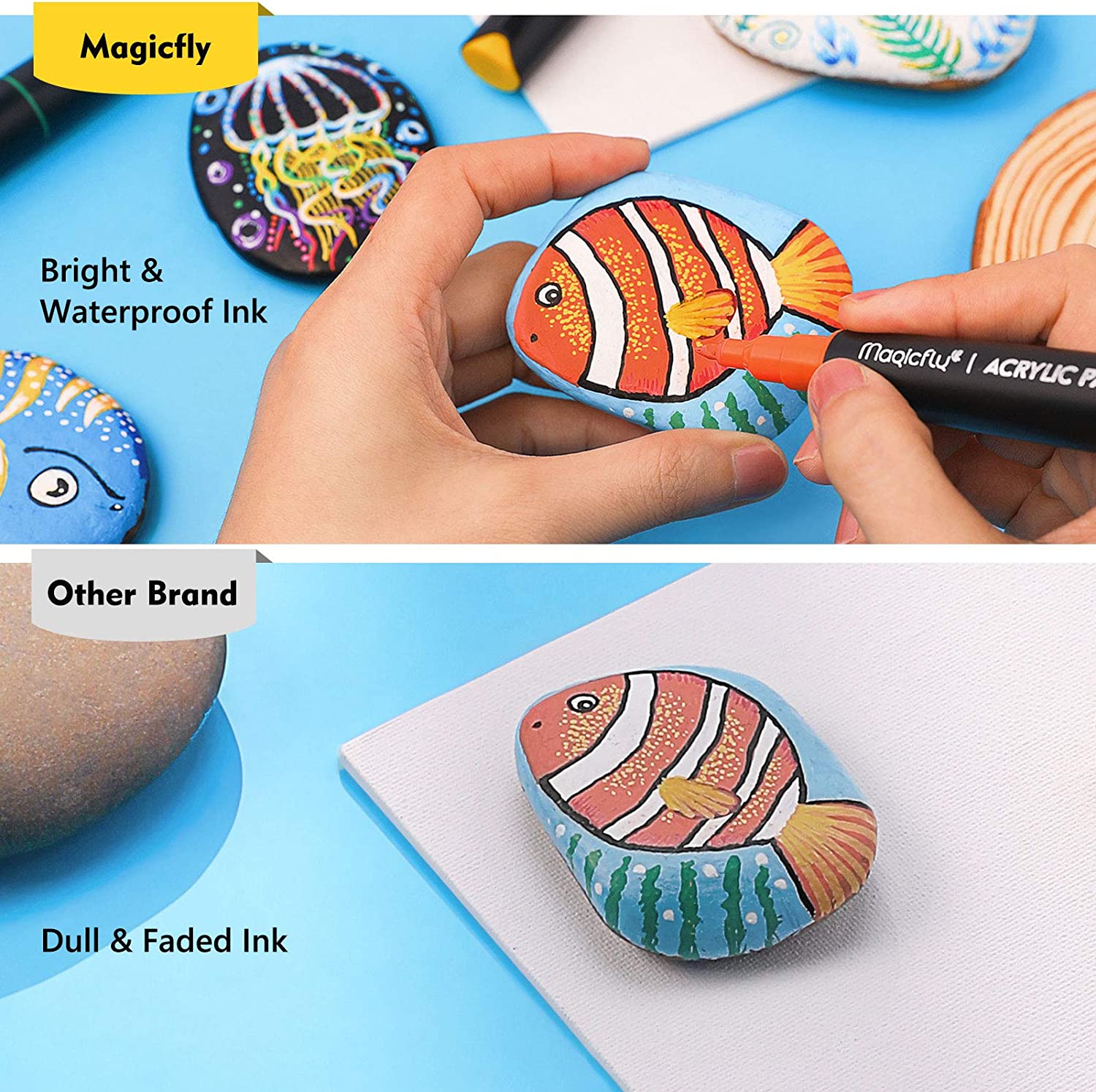 Wholesale Acrylic Fine Tip And Brush Paint Marker Art For Rock