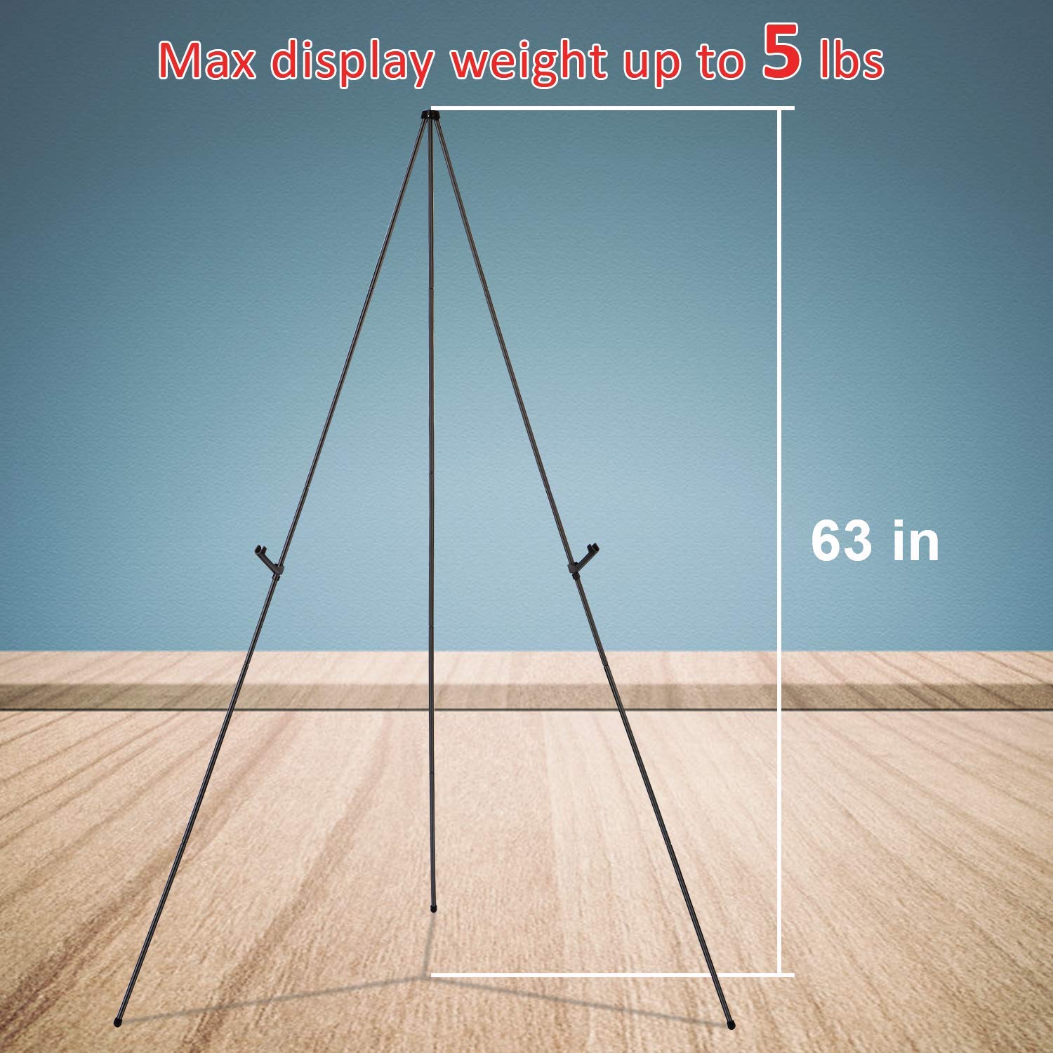 Easel Stand for Display 63'' Instant Foldable Portable Ground For